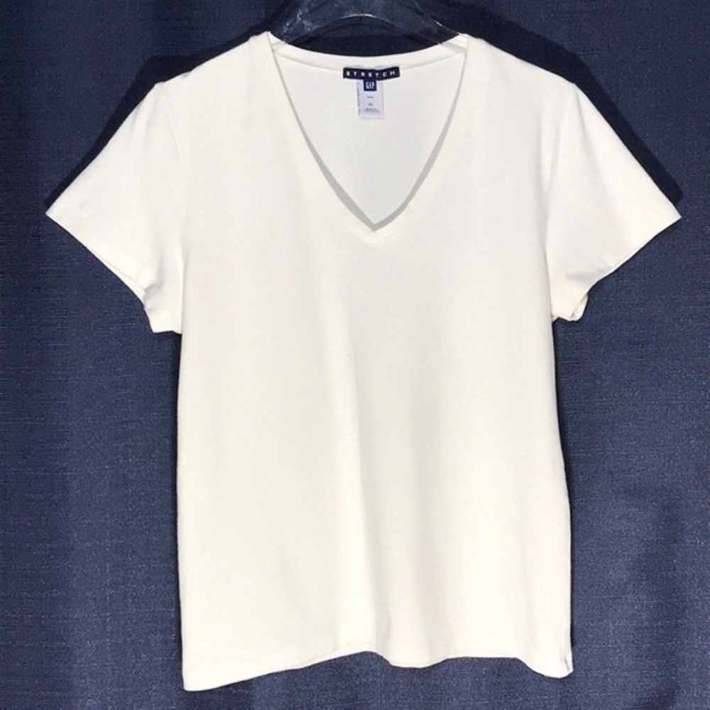 White V-Neck Women's Top